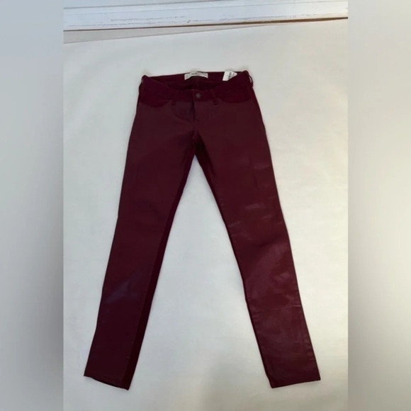 Hollister Denim - Hollister Womens Jeans Sz 26 Coated Burgundy Red Skinny Waxed NWT